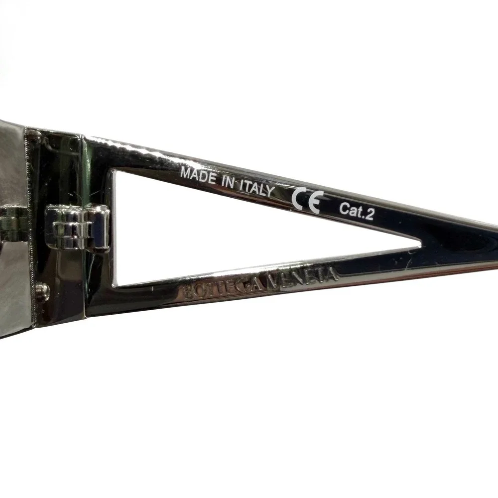 Bottega Veneta BV1065S Sunglasses Silver Iridescent Mirror Shield Oversized‎
